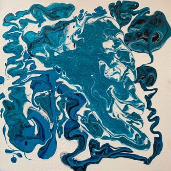Peinture intitulée "Metallic Blue" par Laurent Magrez (LMag), Œuvre d'art originale, Acrylique Monté sur Châssis en bois