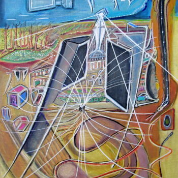 Painting titled "RECHERCHE" by Juan Luis Gandulfo, Original Artwork, Acrylic Mounted on Wood Stretcher frame
