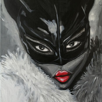 Painting titled "WILD CAT" by Daria Motovilova, Original Artwork, Acrylic