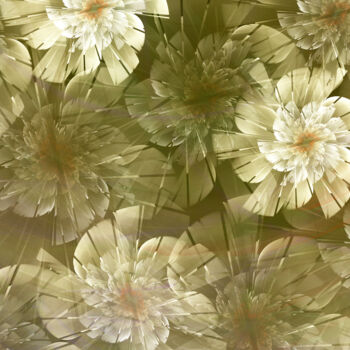 Digital Arts titled "Crystal Flowers Whi…" by James Shaw, Original Artwork, Digital Painting