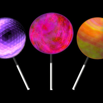 Digital Arts titled "Lollipops set 6" by James Shaw, Original Artwork, Digital Painting