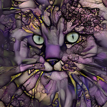 Arts numériques intitulée "Eylmi, cat" par L.Roche, Œuvre d'art originale, Acrylique
