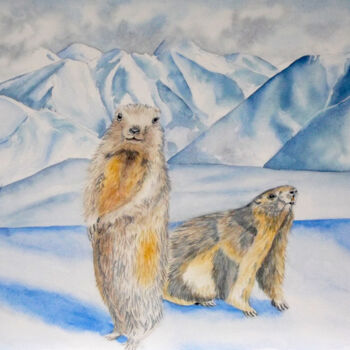 제목이 "Aquarelle originale…"인 미술작품 Isabelle Redonnet로, 원작, 수채화