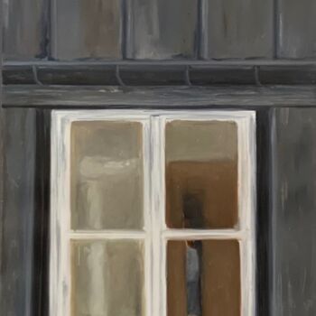 Peinture intitulée "Sous les Toits" par Marie France Garrigues, Œuvre d'art originale, Huile Monté sur Châssis en bois