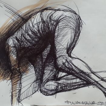 Desenho intitulada "ETUDE X X X X V" por Claude Duvauchelle, Obras de arte originais, Canetac de aerossol