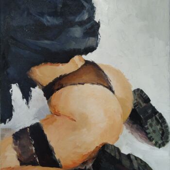 Peinture intitulée "Stretching" par Yanis Salimov, Œuvre d'art originale, Huile Monté sur Panneau de bois