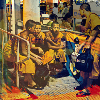 Photographie intitulée "Students of a Buddh…" par Anatol Tyshkevych, Œuvre d'art originale, Photographie numérique