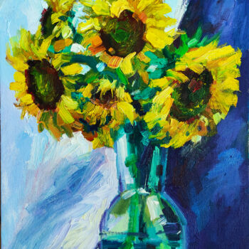 Peinture intitulée ""Tournesols" peintu…" par Lana Light S., Œuvre d'art originale, Huile