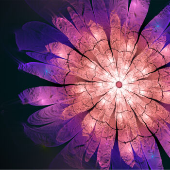 Digital Arts titled "Pink Flower" by James Shaw, Original Artwork, Digital Painting