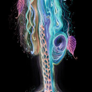 Malerei mit dem Titel ""Tree of memory. No…" von Rina Garon, Original-Kunstwerk, Digitaldruck