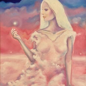 Painting titled "Heaven Goddess" by Syncope Mars, Original Artwork, Oil