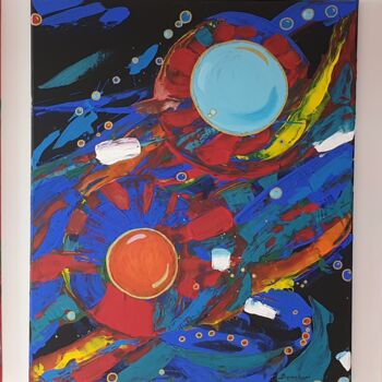 Pintura intitulada "Breath of music.Tri…" por Nata Shemshur, Obras de arte originais, Acrílico Montado em Armação em madeira