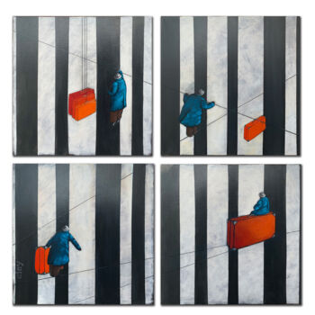 Peinture intitulée "Ma Vie sur un Fil" par Cfey, Œuvre d'art originale, Acrylique