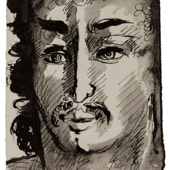 Dessin intitulée "David." par Marcel Mariono, Œuvre d'art originale, Encre