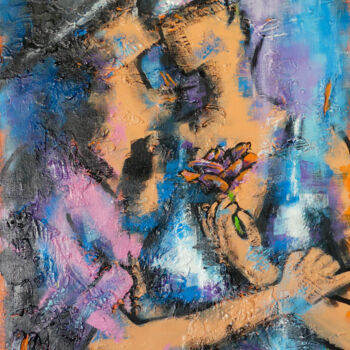 Painting titled "Petite attention" by Isabelle Moutte, Original Artwork, Acrylic