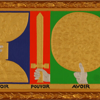 Peinture intitulée "Savoir - Pouvoir -…" par Marcel Mariono, Œuvre d'art originale, Acrylique