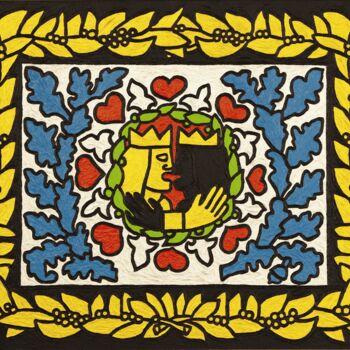 Peinture intitulée "Bise-Dur couronné" par Marcel Mariono, Œuvre d'art originale, Acrylique