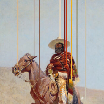 Printmaking titled "A mexican Vaquero" by Martín Sigwald, Original Artwork, 2D Digital Work