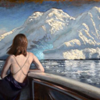 Schilderij getiteld "Winter's Warmth in…" door Nicolas Szuhodovszky, Origineel Kunstwerk, Olie