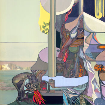 Painting titled "Enigmatic Incarnati…" by Aeon, Original Artwork, Oil Mounted on Wood Stretcher frame