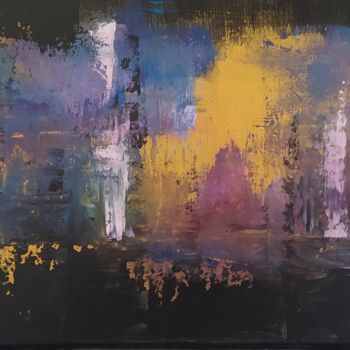 Painting titled "Magic Forest" by István Máté (MST), Original Artwork, Acrylic