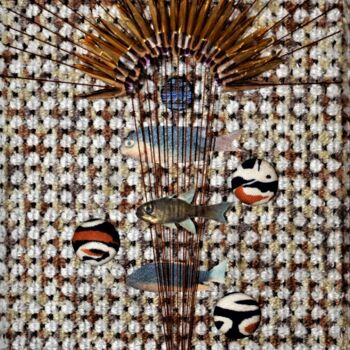 Collages intitulée "Fish dance 5" par Iztok Šostarec, Œuvre d'art originale, Collages