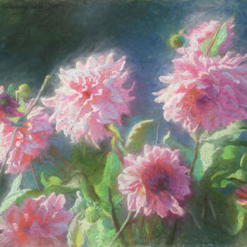 Peinture intitulée "Ethereal Radiance:…" par Nicolas Szuhodovszky, Œuvre d'art originale, Pastel Monté sur Carton