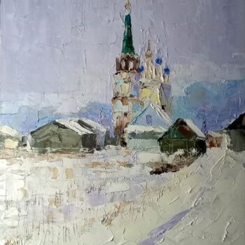 Pittura intitolato "зимнее безмолвие" da Sergei Efremov, Opera d'arte originale, Olio