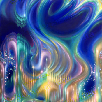 Malerei mit dem Titel "Abstract "Space cit…" von Lidia Belyasin, Original-Kunstwerk, Öl Auf Karton montiert