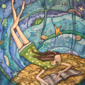 제목이 "The girl under the…"인 미술작품 Valentina Pushkareva로, 원작, 아크릴