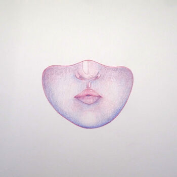 Dessin intitulée "Blush" par Nef, Œuvre d'art originale, Crayon
