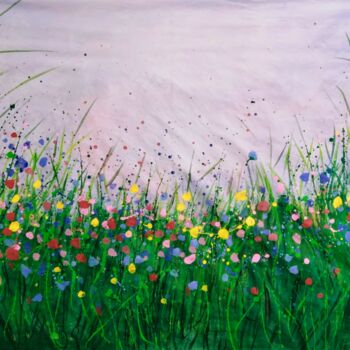 Painting titled "blooming steppe" by Kyrylo Bondarenko, Original Artwork, Acrylic
