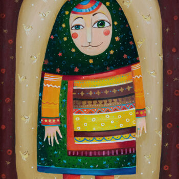 Malerei mit dem Titel "Strange look" von Aleksandra Paranchenko, Original-Kunstwerk, Öl