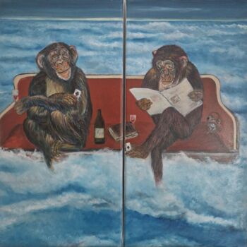 Peinture intitulée "Les Philosophes" par Ralph.S, Œuvre d'art originale, Huile