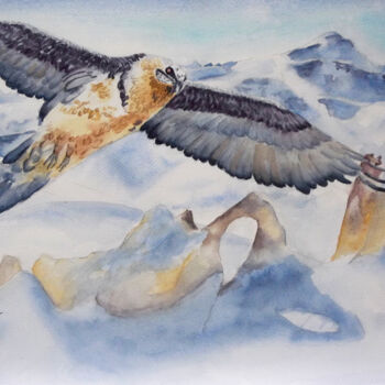 Malerei mit dem Titel "Aquarelle originale…" von Isabelle Redonnet, Original-Kunstwerk, Aquarell