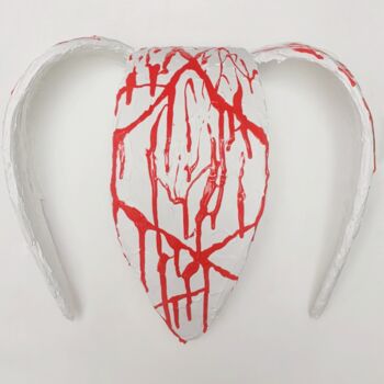 Γλυπτική με τίτλο "Red on white Zen" από Chaos Of Purple Experience, Αυθεντικά έργα τέχνης, Πηλός