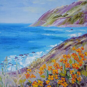 Pintura intitulada "California Poppy Pa…" por Yuliya Illarionova, Obras de arte originais, Óleo Montado em Cartão