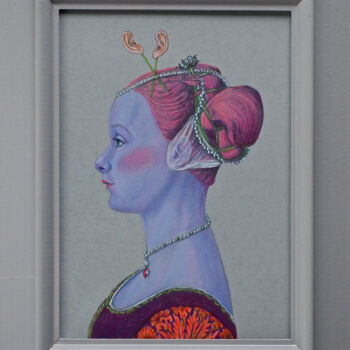 Dessin intitulée "Stilte" par Marlies Van Leeuwen, Œuvre d'art originale, Crayon