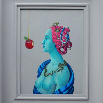 Dessin intitulée "Verleiding" par Marlies Van Leeuwen, Œuvre d'art originale, Crayon