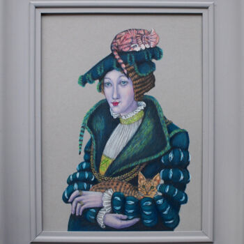 Dessin intitulée "Mispoes" par Marlies Van Leeuwen, Œuvre d'art originale, Crayon