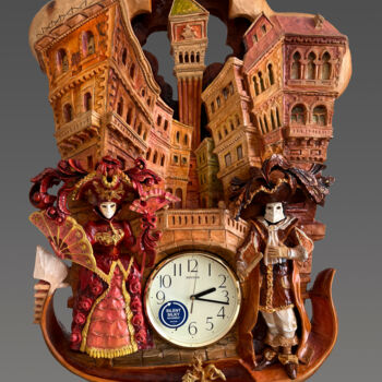 雕塑 标题为“l'horloge "Venise".…” 由Sergey Kolokoltsov, 原创艺术品, 木