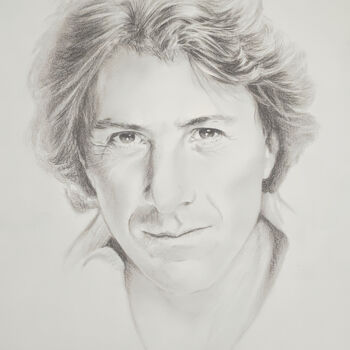 Tekening getiteld "Dustin Hoffman" door Thierry Villers, Origineel Kunstwerk, Grafiet