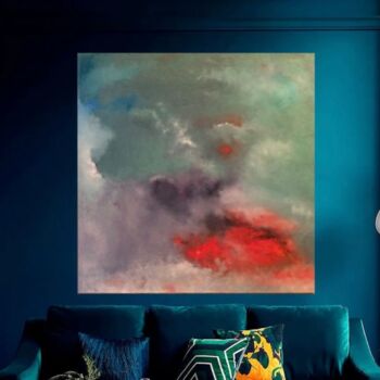 Peinture intitulée "Abstract sky" par Dani Alexsandrova, Œuvre d'art originale, Huile