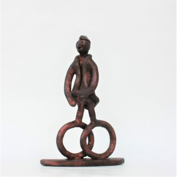 Skulptur mit dem Titel "Cycliste (262)" von Didier Fournier, Original-Kunstwerk, Bronze