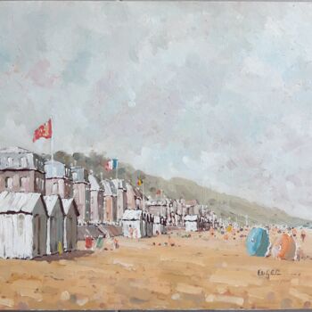 Painting titled "Villers sur mer,  b…" by Philippe Euger, Original Artwork, Oil