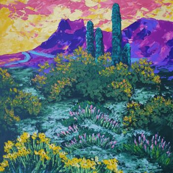Pintura intitulada "Lost Dutchman State…" por Yuliya Illarionova, Obras de arte originais, Óleo Montado em Cartão
