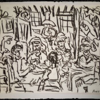 Peinture intitulée "Patatas o Macdonald?" par Fernando Rubio, Œuvre d'art originale, Fusain