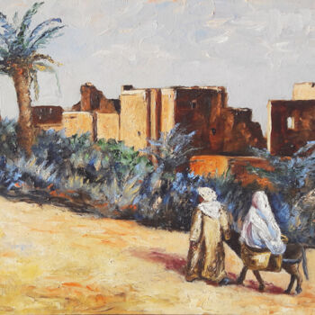 Peinture intitulée "En allant aux souk" par Patrick Lemiere, Œuvre d'art originale, Huile