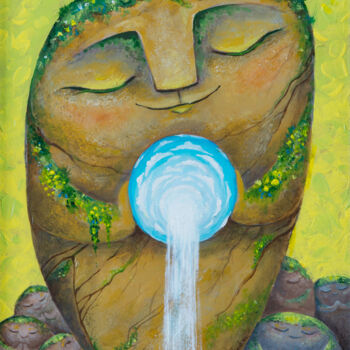 Pintura titulada "Jizo spirits of nat…" por Aleksandra Paranchenko, Obra de arte original, Acrílico