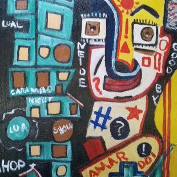 Peinture intitulée "Amar dói !" par Antonio Alves De Souza, Œuvre d'art originale, Acrylique